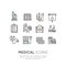 Logo Set of Medical diagnostic icons and objects