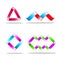 Logo sets, designs with folding patterns such as ribbons, modern styles and various shapes