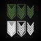 The logo of several arrows stylized as an army uniform, a badge of distinction.