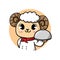 Logo sheep chef cute smile