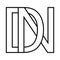 Logo sign dn nd icon sign, dn interlaced letters d n