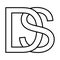 Logo sign ds, sd icon, nft ds interlaced letters d s