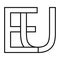Logo sign eu ue icon Europe European Union interlaced letters e t
