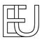 Logo sign eu ue icon Europe, European Union interlaced letters e t