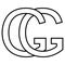 Logo sign gg double g icon nft interlaced letters g