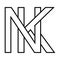 Logo sign nk kn icon double letters logotype n k