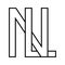 Logo sign nl, ln icon double letters logotype n l