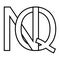 Logo sign nq qn, icon double letters logotype n q