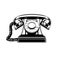 Logo silhouette of the old home phone with a dial