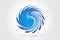 Logo swirly waves hurricane symbol id card vector image icon