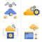 Logo symbol designs for time, 4.0 technology, business, cloud network service, server timeout. flat Icon pack template can be used