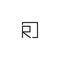 Logo, symbol or icon for a company or business with the shape of the letter R combined with a square with a monogram style,