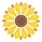 Logo and symbol of sunflower vector illustration in flat style