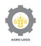 Logo template for agro company. Color vector isolated