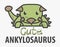 Logo template with cute Ankylosaurus. Vector logo design template for museum of paleontology or for childrens shop. Cartoon