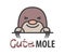 Logo template with cute curious mole. Vector logo design template for zoo, veterinary clinics, etc. Cartoon animal logo