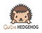 Logo template with cute curious small hedgehog. Vector logo design template for zoo, veterinary clinics, etc. Cartoon animal logo.