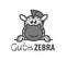 Logo template with cute zebra. Vector logo design African horse template for zoo, veterinary clinics. Cartoon animal logo