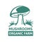 Logo template design porcini organic mushroom farm