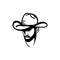 Logo template with the image of the man in hat. Cowboy