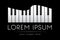 Logo template, music, grand piano keys, vector