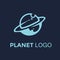 The logo template for neptune, saturn, uranus and other planets that have rings