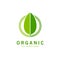 Logo template for organic and natural products. Healthy lifestyle and vegan sign