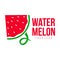 Logo template with side view of stylized triangular watermelon slice