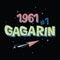 Logo text Gagarin first astronaut USSR space
