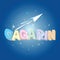 Logo text Gagarin first astronaut USSR space