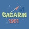 Logo text Gagarin first astronaut USSR space