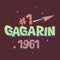 Logo text Gagarin first astronaut USSR space