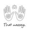 Logo thai massage, hands with the thai pattern