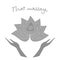 Logo thai massage. Stylized lotus flower and hands. Authentic Thai massage.