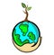 a logo with the theme of protecting the earth