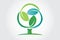 Logo tree ecology recycle symbol