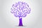 Logo tree floral wedding symbol in a purple color icon vector