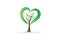 Logo tree love heart shape ecology symbol icon