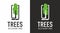 Logo tree in a smartphone. Theme of ecology and tree counting