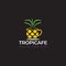 Logo tropicafe, with cup pineapple vector