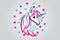 Logo unicorn colorful beautiful horse