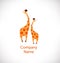 Logo vector with funny giraffes. Isolated icon, sign, logotype concept.