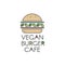 Logo for Vegan or Vegetarian Burger Grill Cafe or Restaurant, Vegan Burger with Fresh Salad and Organic Vegetables