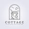 logo of vintage cottage line art icon sign symbol vector illustration design...