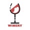 Logo of winery, company for the sale of alcohol or plant of wine production. Corporate identity of online beverage shop