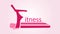 Logo with the word fitness in the form of a pink treadmill