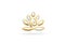 Logo yoga man gold lotus flower