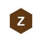 Logo Z with a brown hexagon background