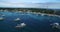 Logon Beach and Boats in Malapascua Island Seashore in Cebu, Philippines. Sulu Sea, Boats and Beautiful Seascape in Background XIV