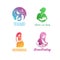 Logos of child care, motherhood and childbearing.